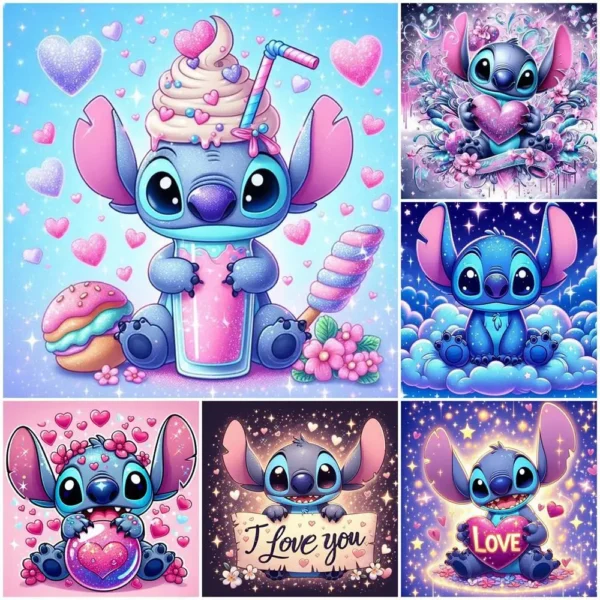 Disney DIY Diamant Stickerei Lilo und Stitch volle Runde Mosaik Cartoon Diamant Malerei neue 2025, kreative Hobbys Wandkunst 1