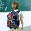 3-teiliger Rollrucksack für Mädchen und Jungen, Kinder-Rennen-Büchertasche mit Rollen 3
