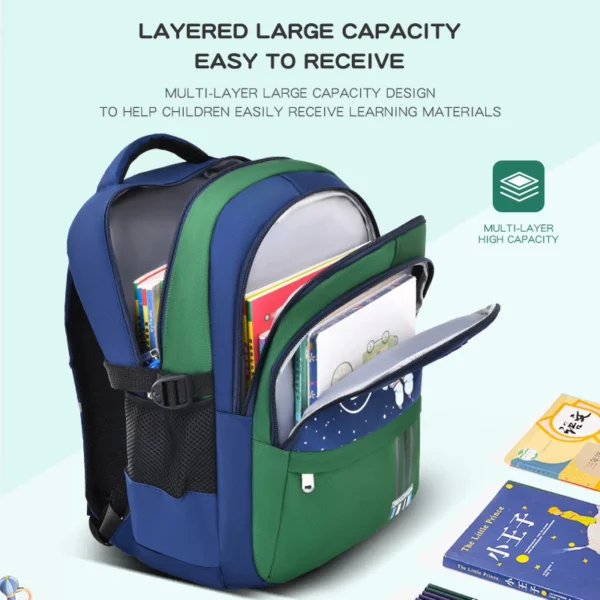 Grundschüler Schultasche Jungen 1,2,3,4,5,6 Klassen 6-12 Jahre alt Astronaut Umhängetasche Laptop Rucksack Wasserdicht WEA 3