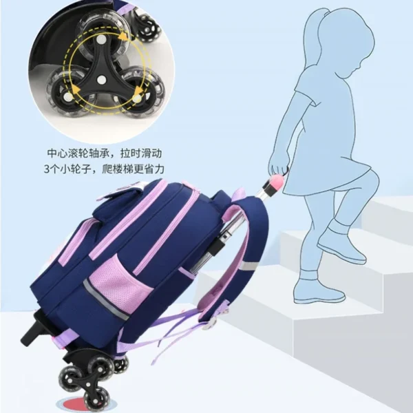 Sanrio Kuromi Trolley-Rucksack für Jungen und Mädchen, Wirbelsäulenschutzpaket, Cartoon-Design, Rucksack, Urlaubsgeschenke, Anime-Peripheriegeräte 4
