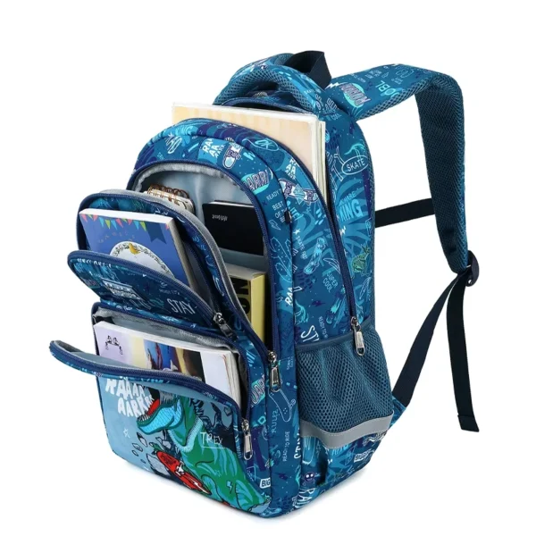 Cartoon Einhorn 3-teiliges Set Schultaschen für Mädchen Jungen Kinder Weltraumrucksack Grundschüler Rucksack mit Lunchbox 6
