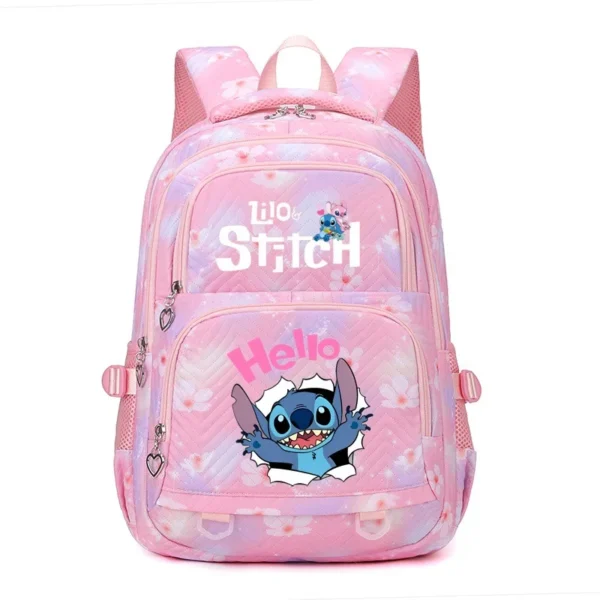Neue Lilo Stitch Büchertasche für Mädchen, niedlich, bedruckt, große Kapazität, Studentenrucksack, trendige Schultasche, leichte modische Reisetasche 2