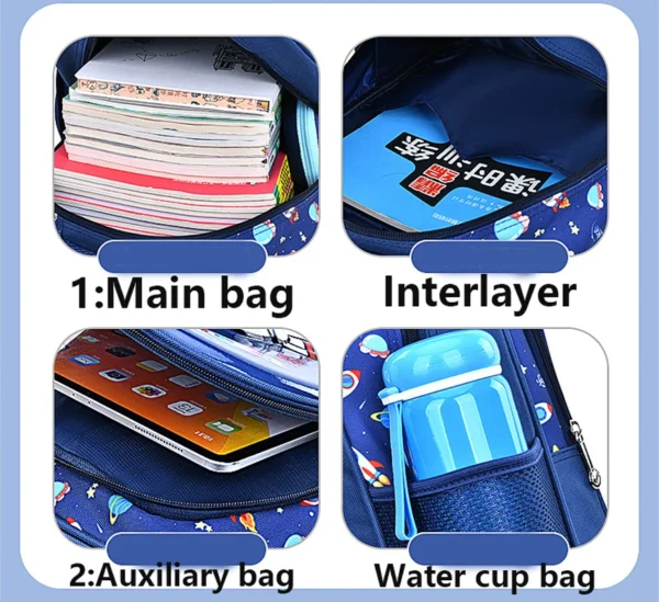 Kinder Umhängetasche Cartoon 3D Stereoskopische Astronaut Schultasche Wasserdicht Kind Rucksack Kleiner Junge Traum Grundschule 6