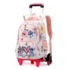 2025 Kawaii Lilo Stitch 2-in-1-Trolley-Rucksack mit Rädern, großes Fassungsvermögen, wasserdichter Laptop, kann Treppenklettern, zurück zur Schultasche 5
