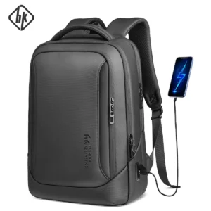 HK Herren Designer Laptoptasche Wasserdichte Schultaschen für College Jungen Männlich Business Sport Reiserucksack Männer mit USB-Aufladung