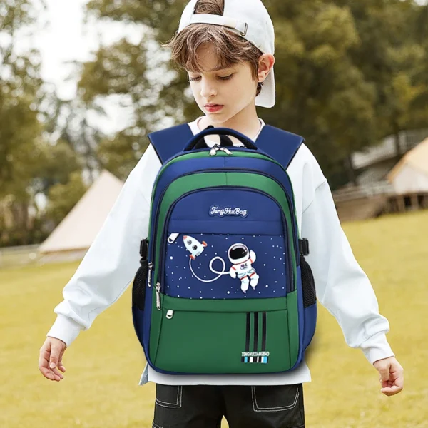Grundschüler Schultasche Jungen 1,2,3,4,5,6 Klassen 6-12 Jahre alt Astronaut Umhängetasche Laptop Rucksack Wasserdicht WEA 5