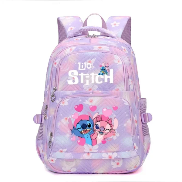 Neue Lilo Stitch Büchertasche für Mädchen, niedlich, bedruckt, große Kapazität, Studentenrucksack, trendige Schultasche, leichte modische Reisetasche 4