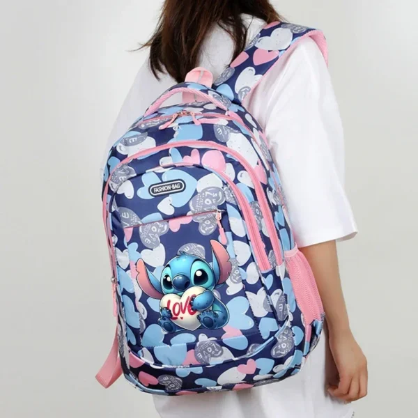 Lilo & Stitch Disney Damen Große Schultasche Studentenrucksack Mädchen Büchertasche Tasche Teenager Rucksack Schultasche Rucksack Mochila 3