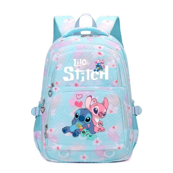 Neue Lilo Stitch Büchertasche für Mädchen, niedlich, bedruckt, große Kapazität, Studentenrucksack, trendige Schultasche, leichte modische Reisetasche 3