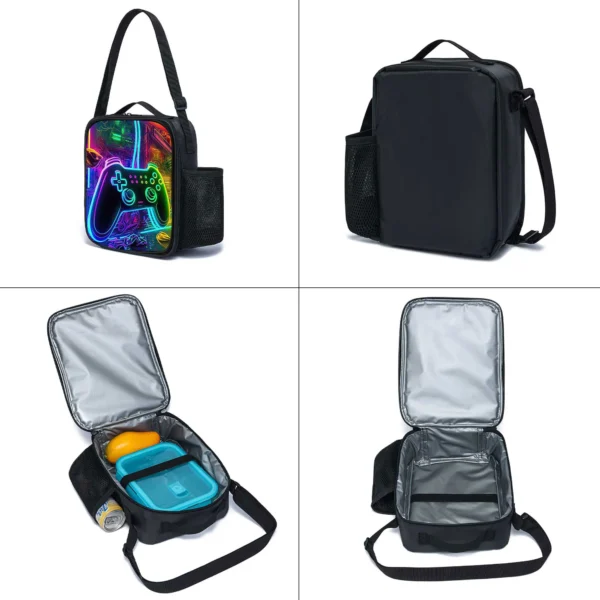Spielkonsolen-Rucksack mit bedrucktem Muster, coole dreiteilige Schultasche für Jungen 4