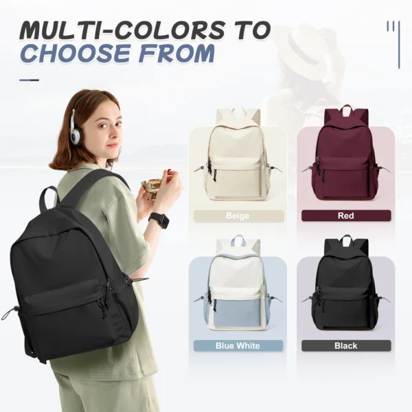 Schulrucksack für Mädchen, ästhetischer Rucksack für Frauen, niedliche Büchertasche, Preppy, College, lässig, leicht, Laptop-Rucksack, Diebstahlschutz 5