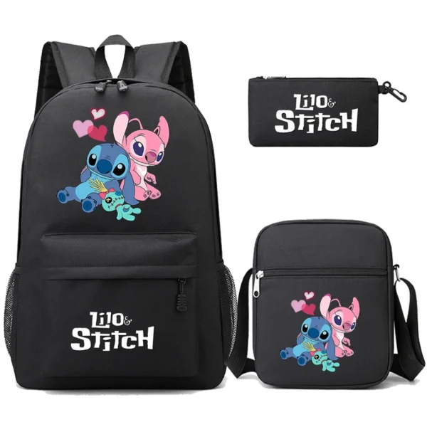 3 Teile/satz Rucksack Lilo und Stitch Schule Taschen für Teenager Mädchen Rucksäcke Frauen Schul Leinwand Rucksack Escolar 4