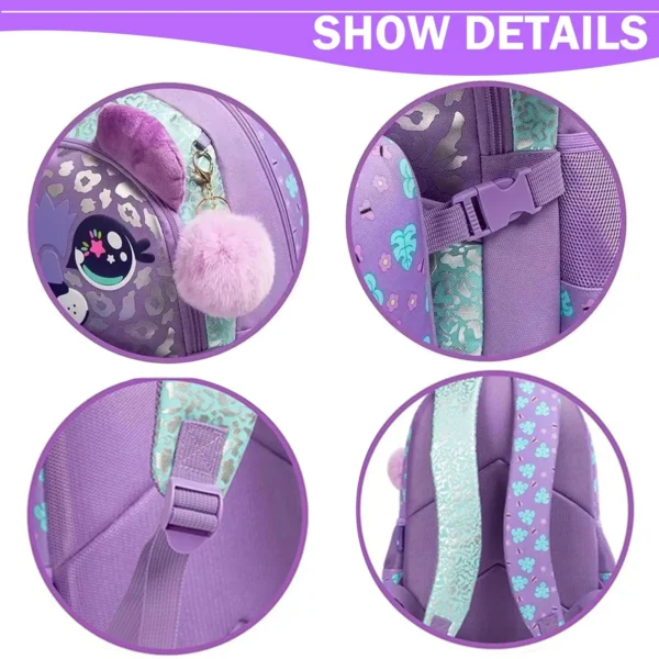 Rollrucksack für Mädchen, Kinderrucksack mit Rollen, Rucksack für Grundschüler, Handgepäck, Büchertasche mit Rollen 4