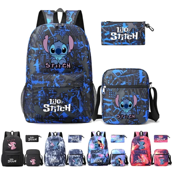 3 Teile/satz Rucksack Lilo und Stitch Schule Taschen für Teenager Mädchen Rucksäcke Frauen Schul Leinwand Rucksack Escolar