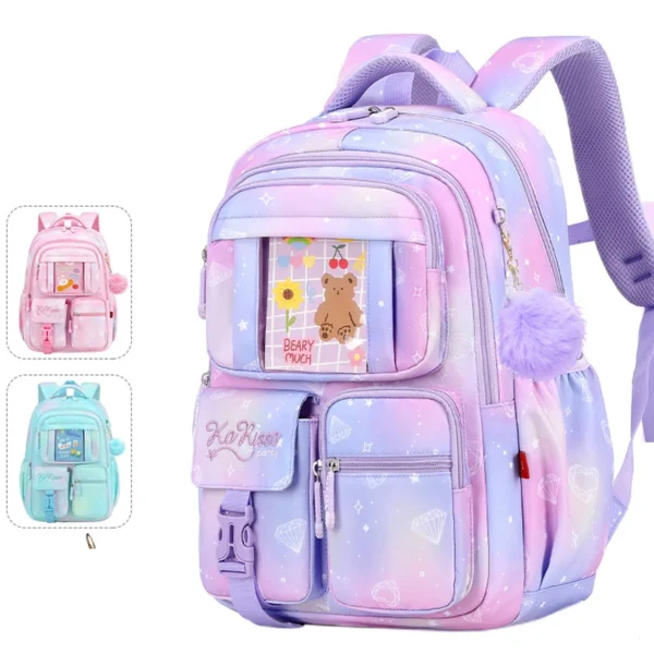 Kinder Schultaschen Mädchen Rosa Prinzessin Orthopädische Rucksäcke Grundschüler Wasserdichte Mädchen Büchertasche Kinder Schulranzen