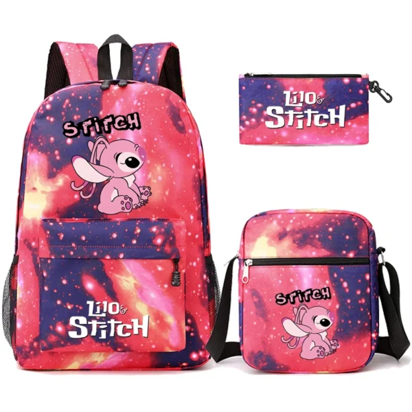 3 Teile/satz Rucksack Lilo und Stitch Schule Taschen für Teenager Mädchen Rucksäcke Frauen Schul Leinwand Rucksack Escolar 6