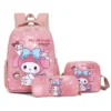 Süßes Sanrio Hello Kitty Melody Rucksack-Set für Mädchen, 3-teilig, Schüler-Schultasche, Federmäppchen für Kindergartenkinder, 6 Jahre, Cartoon