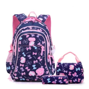 Kinder Schultaschen für Mädchen Set Schultasche Kawaii Grundschule 3-teilige Büchertasche Schulrucksack Kinder Wasserdichter Reiserucksack