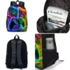 Spielkonsolen-Rucksack mit bedrucktem Muster, coole dreiteilige Schultasche für Jungen 3