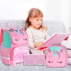 3-teiliger Rucksack für Mädchen, 38,1 cm große Einhorn-Büchertasche mit Lunchbox, Kinder-Vorschul-Schultasche 6