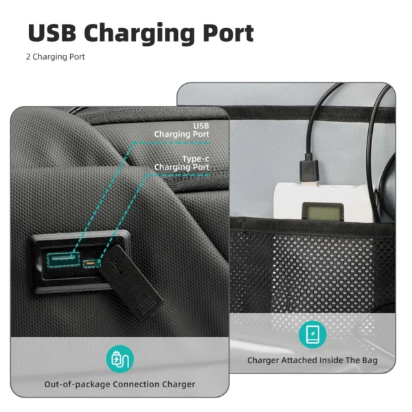 HK Herren Designer Laptoptasche Wasserdichte Schultaschen für College Jungen Männlich Business Sport Reiserucksack Männer mit USB-Aufladung 5