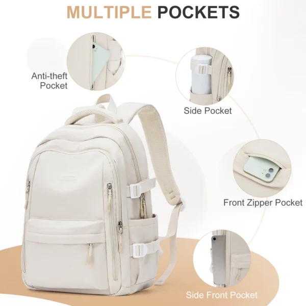 Lässiger Reiserucksack, Anti-Diebstahl-Tagesrucksack, Herren-Laptop-Rucksäcke, 15,6 Zoll, College-Schulrucksack für Damen, Tasche, Büchertasche für Teenager 4