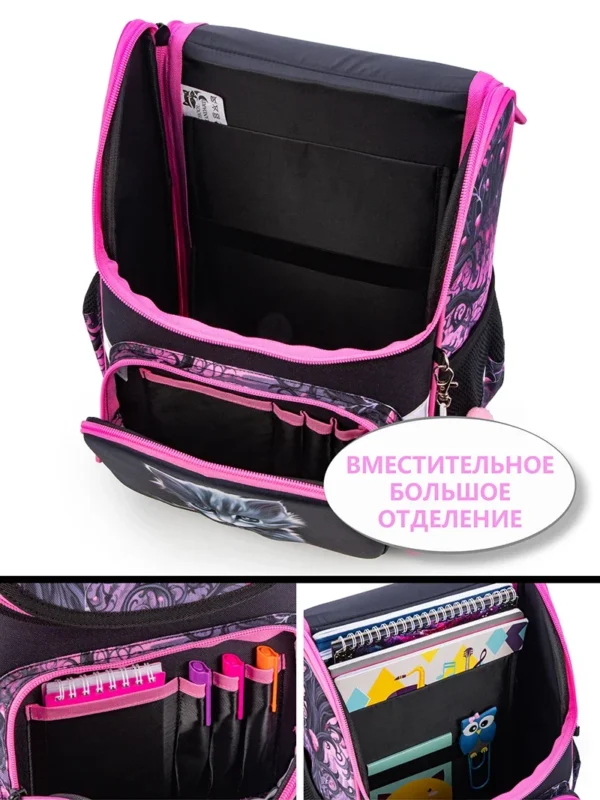 Ortho pä dische Schule Rucksack für Mädchen Cartoon Katze Grundschule Klasse 1 Schüler Taschen Kinder Schulranzen weibliche Bücher tasche 7-9 Jahre 4