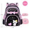 Neue koreanische Primär-PU-Leder-Schultasche 2020, modisch, niedliche Mädchen mit niedlicher Katze, orthopädischer wasserdichter Rucksack 4