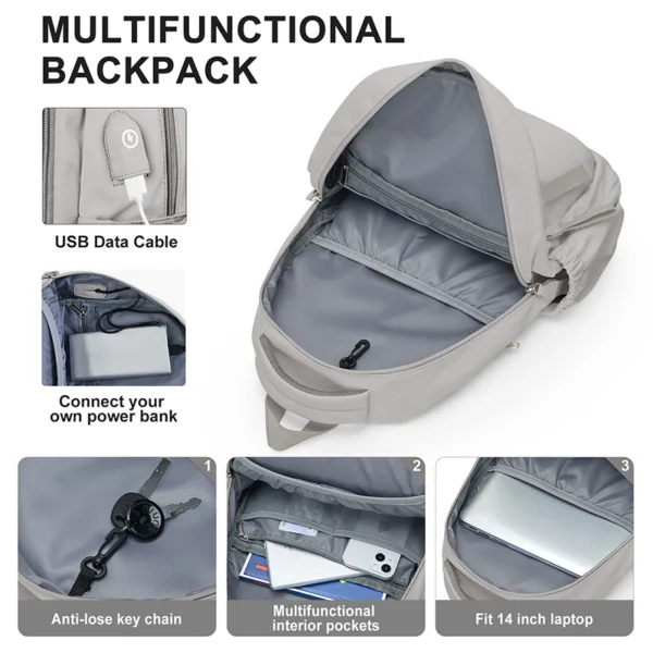 Laptop-Rucksack für Damen, Anti-Diebstahl-Arbeitsrucksack für 35,6 cm, Schulrucksack, Krankenschwester-Rucksack, Büchertasche für Mädchen und Jungen im Teenageralter 3