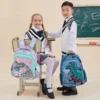 Cartoon Einhorn 3-teiliges Set Schultaschen für Mädchen Jungen Kinder Weltraumrucksack Grundschüler Rucksack mit Lunchbox 4