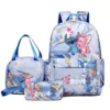 3 Teile/satz Lilo Stitch Rucksack Cartoon Sport Rucksack für Mädchen Bagpack Laptop Teen Reise Schule Student Teenager Bookbag 3