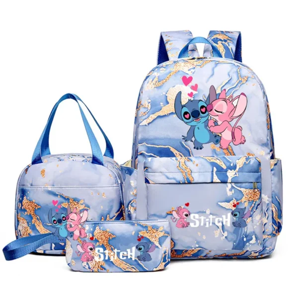 3 Teile/satz Lilo Stitch Rucksack Cartoon Sport Rucksack für Mädchen Bagpack Laptop Teen Reise Schule Student Teenager Bookbag 3