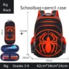 Spinnen-Rucksack + Federmäppchen-Set für Jungen, Schultasche, Grundschule für Kinder, Schultasche, Cartoon, wasserdichter Primärrucksack 3