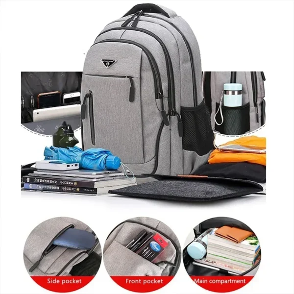 Große Kapazität Rucksack Männer Laptop Rucksäcke 15,6 Oxford Schwarz Solide Hohe Schule Taschen Teen College Boy Gril Student Rucksack 2