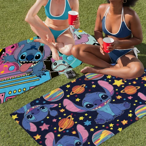 Modisches Badetuch S-StitchS-S, Mikrofaser, weich, wasserabsorbierend, atmungsaktiv, für Mädchen und Kinder, dekoratives Cartoon-Strandtuch 2