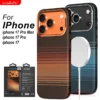 Für iPhone 17 Pro Max / 17 Pro / 17 Magnetische Handyhülle Kohlefasermuster Magsafe Kevlar-Muster Stoßfeste PC-Hartcover