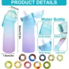650 ml Sport-Luft-Wasserflasche, BPA-frei, Fruchtduft-Pads, Luftgeschmackskappen, auslaufsicherer Sport-Wasserbecher für Outdoor-Lauf-Fitnessstudio 2