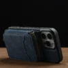 2-in-1 abnehmbarer magnetischer Reißverschluss, Karten-Solt-Brieftaschen-Ledertasche für iPhone 17 Pro Max 16 Plus 15 14 13 12 11 Geldbörsen-Taschen-Abdeckung 4