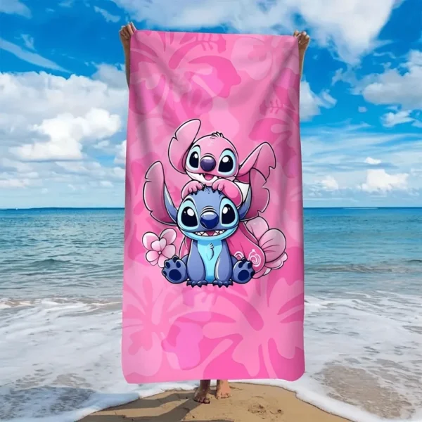 MINISO Disney Stitch Strandtuch, Mikrofaser, schnell trocknend, saugfähig, für Yoga, Reisen, Schwimmen, Fitness, Camping, Geschenk, Valentinstag, Sommer, unverzichtbar