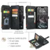 Passend für iPhone 17 Air, 17 Pro Leder-Brieftaschen-Hülle, Flip-Cover [Kartenhalter [Ständer], stoßfester Schutz für iPhone 17 Pro Max, 17 5