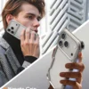 Oatsbasf Minimalistisch für iPhone 17 Pro/Pro Max/17 Air Phone Case Metall Rahmenloses kabelloses Laden Ultradünne Schutzhülle 5