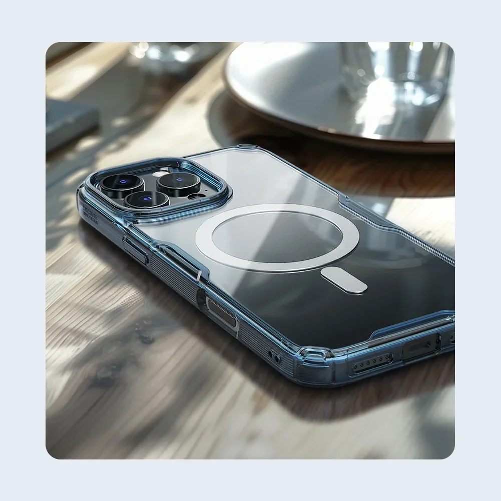 NILLKIN für IPhone 17 Pro Max 16 Pro Max 17 Air 15 Pro 14 Pro Max 14 Pro MagSafe magnetische transparente weiche Silikon-Handyhülle 5