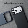 Italienische Nappa-Ledertasche für iPhone 17 Pro Max, luxuriöse echte Haut, Telefon-Rückseite für Apple iPhone 17 Pro mit Kamerataste