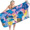 Disney Stitch Badetücher, Cartoon-Mikrofaser, Sport, schnell trocknend, super saugfähig, weich, leicht, für Fitnessstudio, Schwimmen, Yoga 4