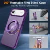 Für iPhone 17/17 Pro/17 pro Max/17 Air Case mit 360° ° Drehbarer, mattierter Magnetring, versteckter Ständer, sturzsicherer Schutz 2