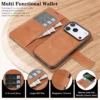 2-in-1 MagSafe magnetische Leder-Handyhülle für iPhone 17 Air 16 Pro Max 15 Plus 14 13 12 16E Kartenfächer Brieftasche Schutzhülle 5