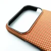 Matte echte Aramid-Kohlefaser-Magnetabdeckung für iPhone 17 Pro Max 17 Pro Magsafe Matte Webgitter Kugelsichere Rückseite 4