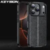 KEYSION stoßfeste Hülle für iPhone 17 Pro Max, weiches Silikon, Leder, Textur, Business-Stil, Rückseite für iPhone 17/17 Air 1