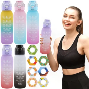 1000 ml Duft riechende Wasserflasche, tragbare Luft-Water-Up-Flasche, Duft-Strohhalm-Wasserbecher mit 1/7-Geschmackspad für Outdoor-Sportarten