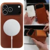 Vintage Oil Wax Vollständig abgedeckte Echtledertasche für iPhone 17 Pro Max 16 15 14 13 12 11 für Magsafe magnetische Handyhüllen 6